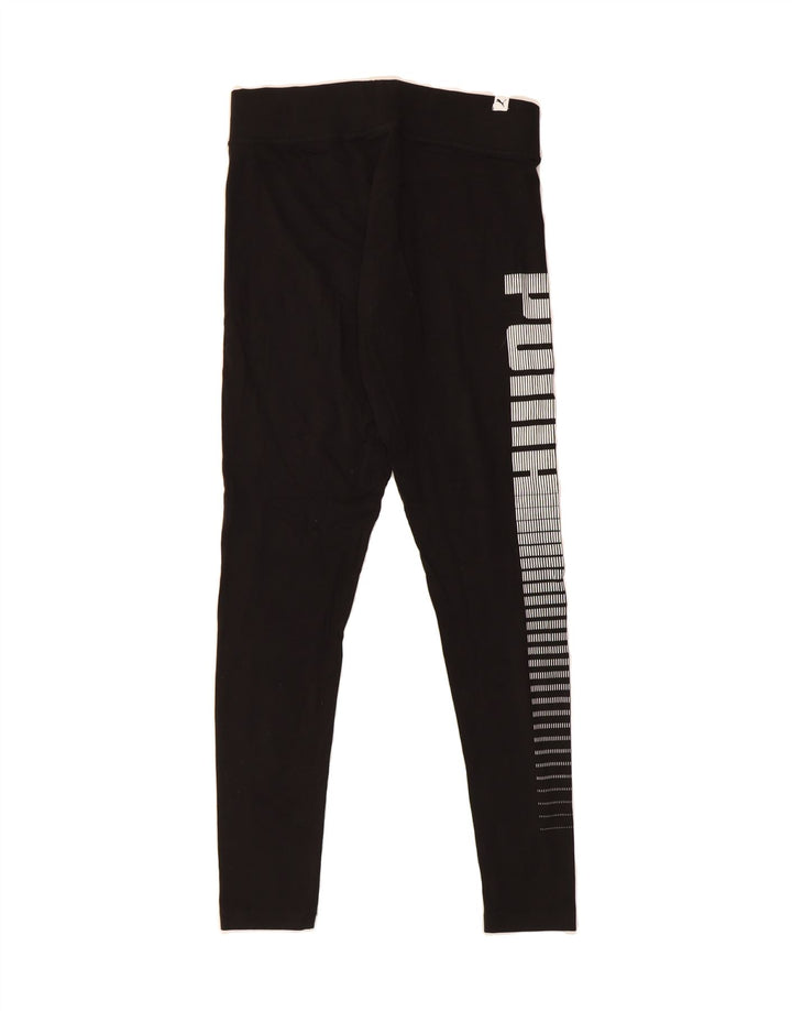 PUMA Womens Graphic Leggings UK 16 Large Black Cotton Vintage Puma and Second-Hand Puma from Messina Hembry 