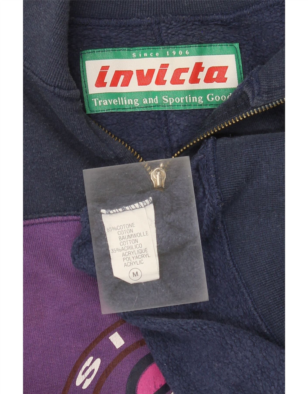 Invicta Herre grafisk sweatshirt Jumper Medium Navyblå Colourblock
