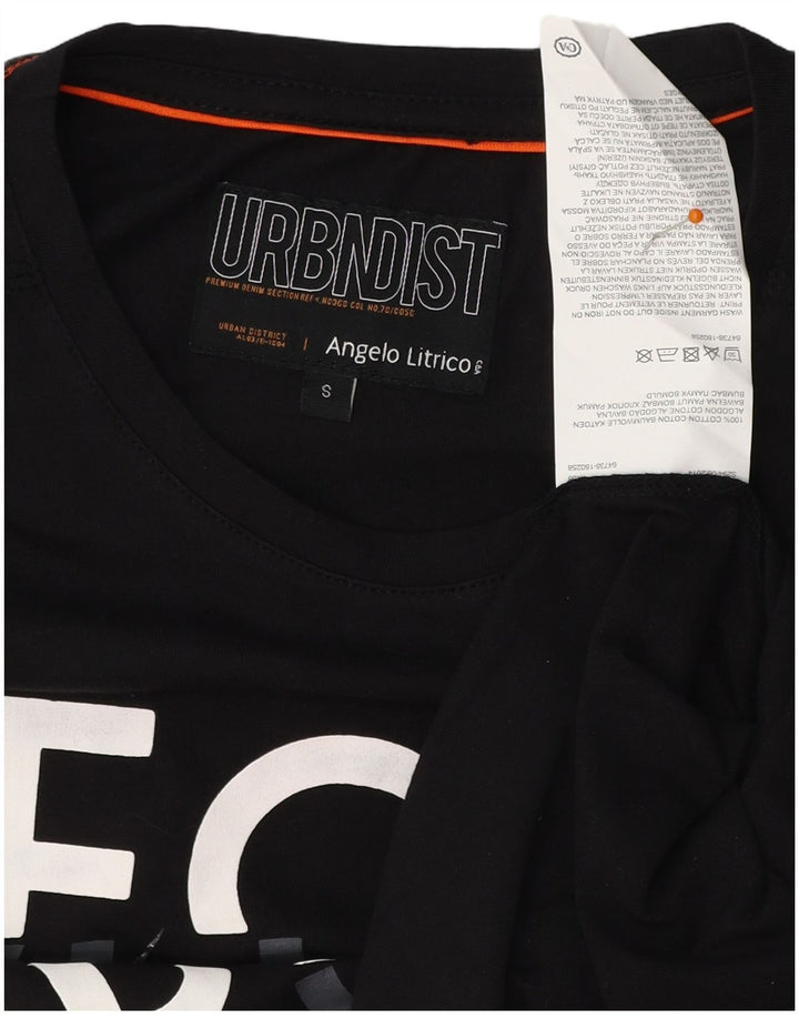 ANGELO LITRICO Herre grafisk T-shirt Top Lille sort bomuld