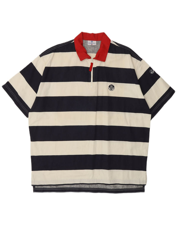 NORTH SAILS Rugby poloshirt til mænd Stor marineblå stribet bomuld