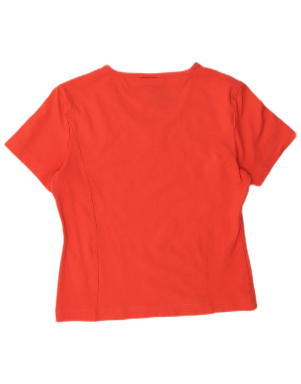 Adidas Womens Crop T-Shirt Top UK 16 Stor rød polyamid