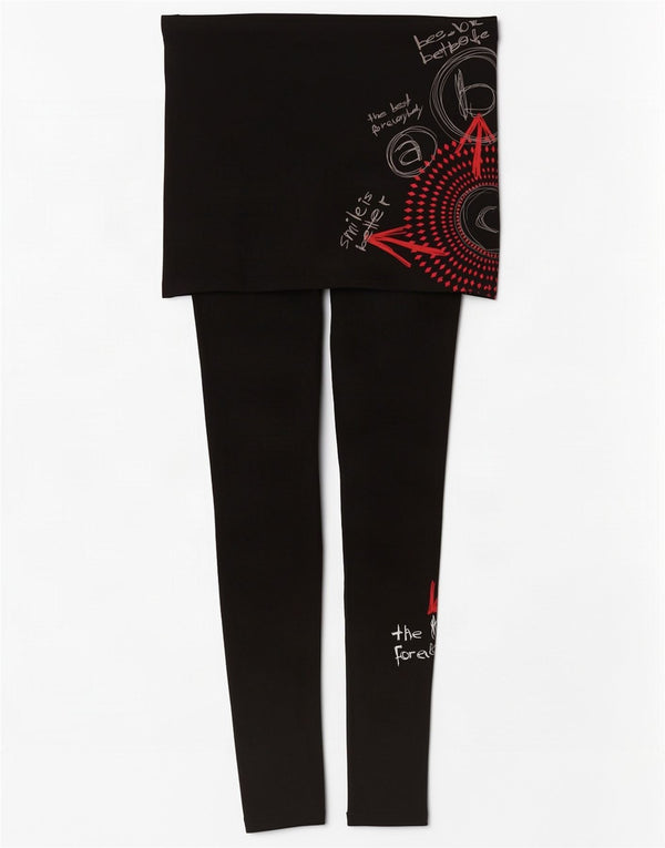 Desigual Womens Grafiske Leggings UK 10 Small Black Geometric