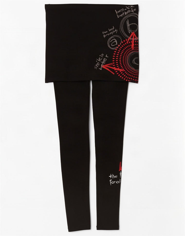 Desigual Womens Grafiske Leggings UK 10 Small Black Geometric