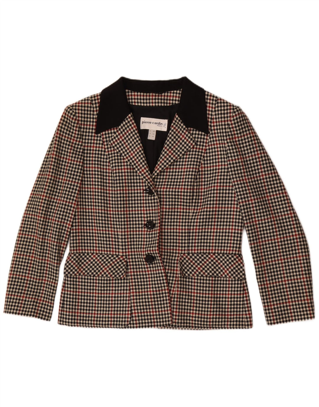 Pierre Cardin Dame 3-knaps blazerjakke IT 48 XL brun ternet uld