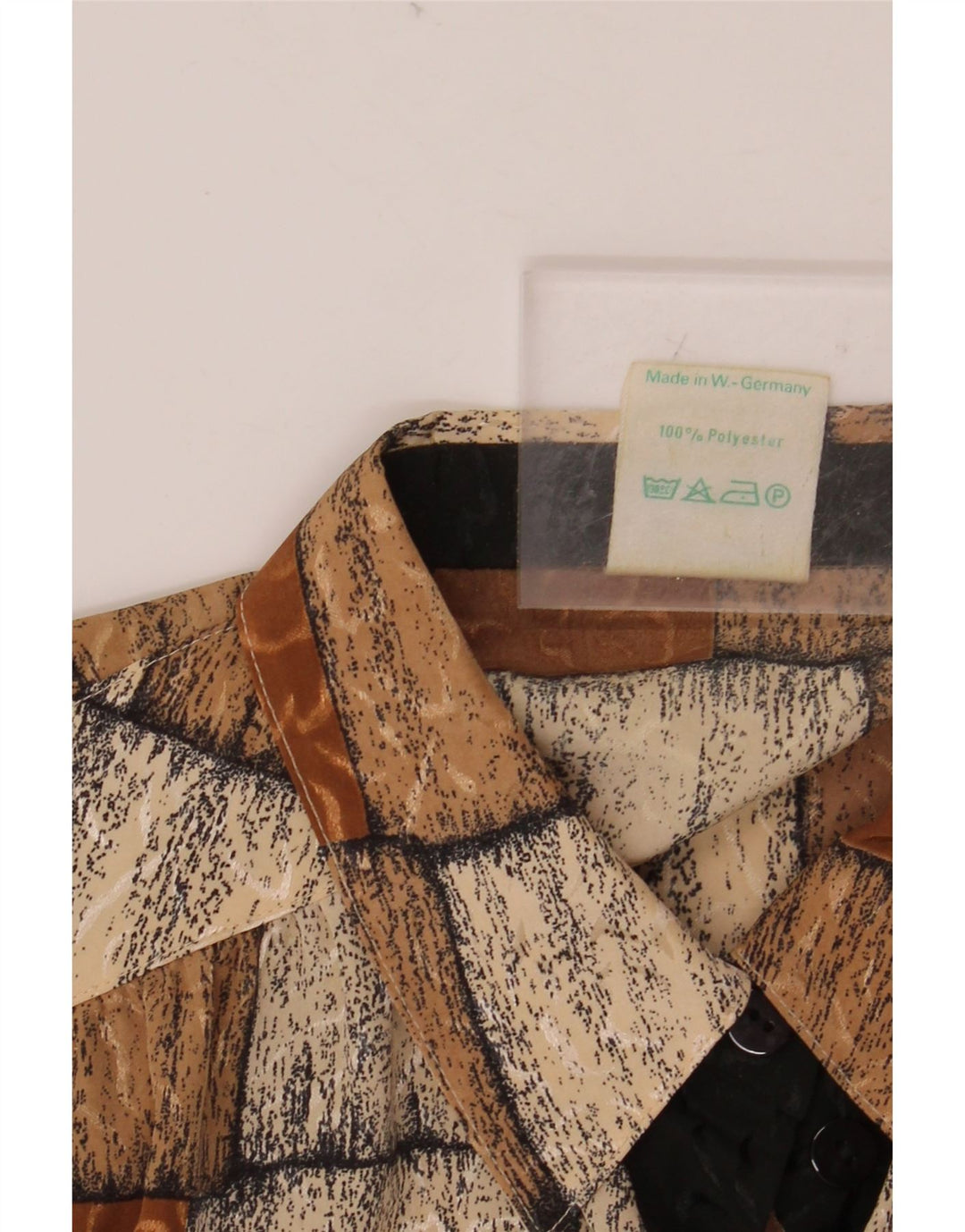 FRANKENWALDER Dame skjortebluse EU 42 Stor brun patchwork polyester