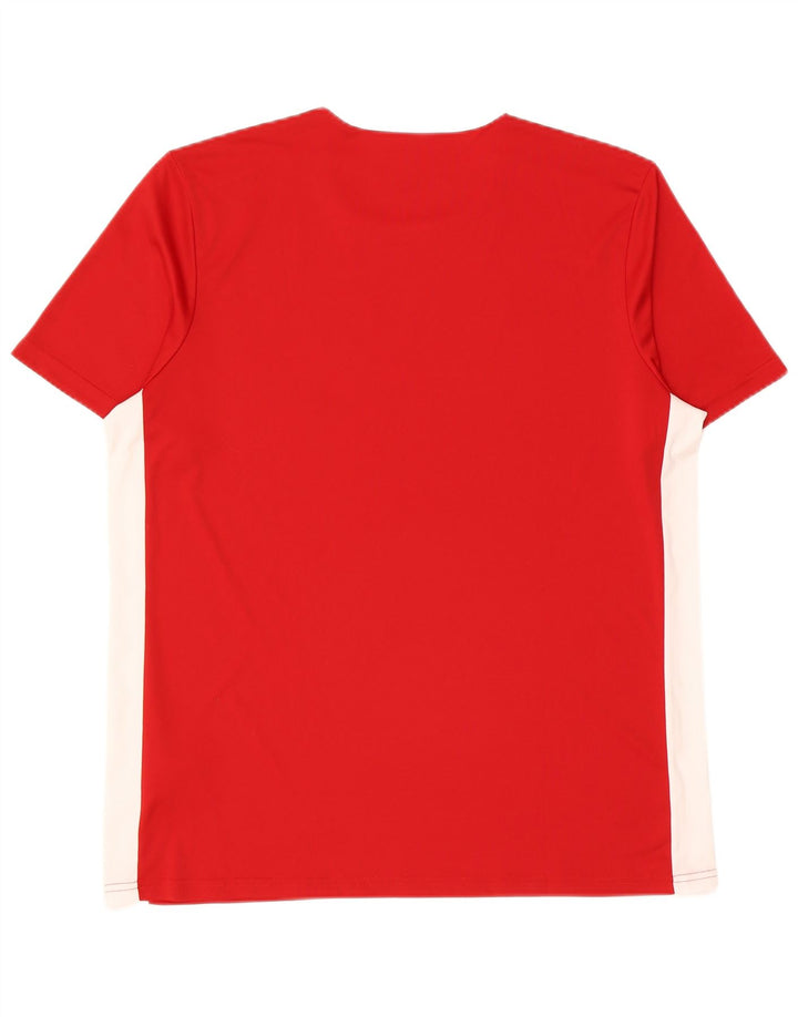 Adidas Herre Climalite T-Shirt Top XL Rød Colourblock Polyester
