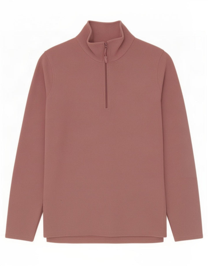 Mountain Warehouse Herre Zip Neck Fleece Jumper Lille Pink Polyester