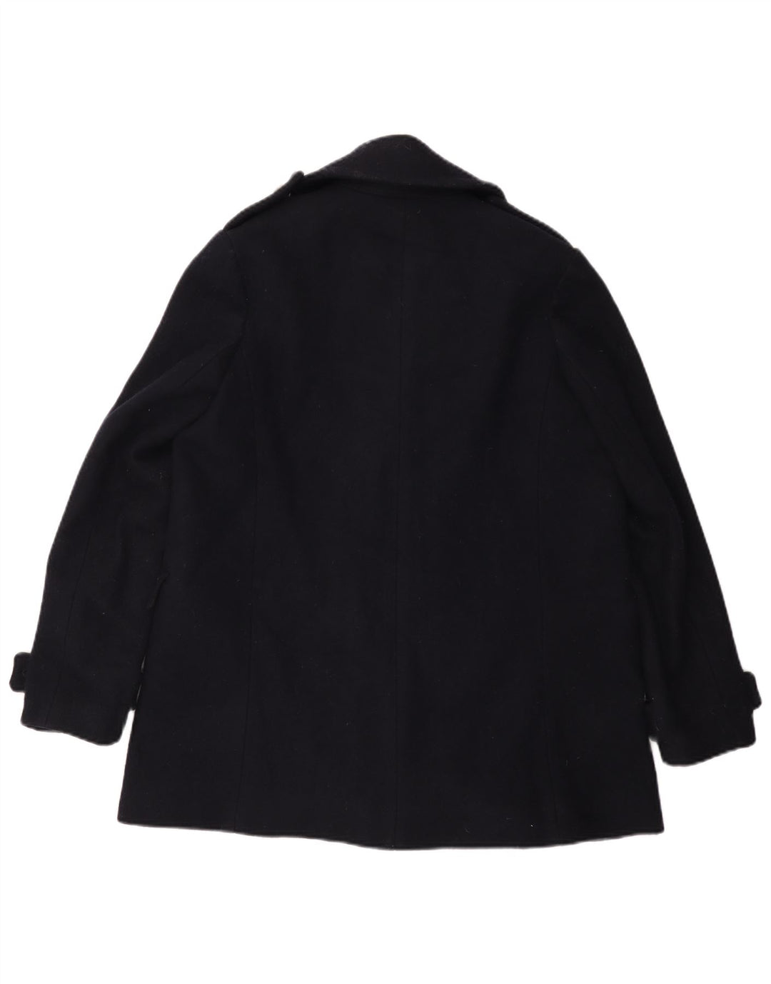 Superdry Men Pea Coat UK 40 Large Navy Blue Wool