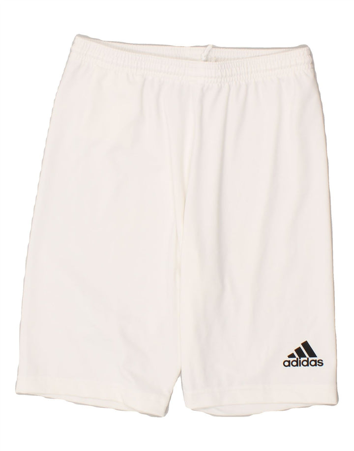 ADIDAS Boys Graphic Sport Shorts 12-13 Years Large White Polyester | Vintage Adidas | Thrift | Second-Hand Adidas | Used Clothing | Messina Hembry 