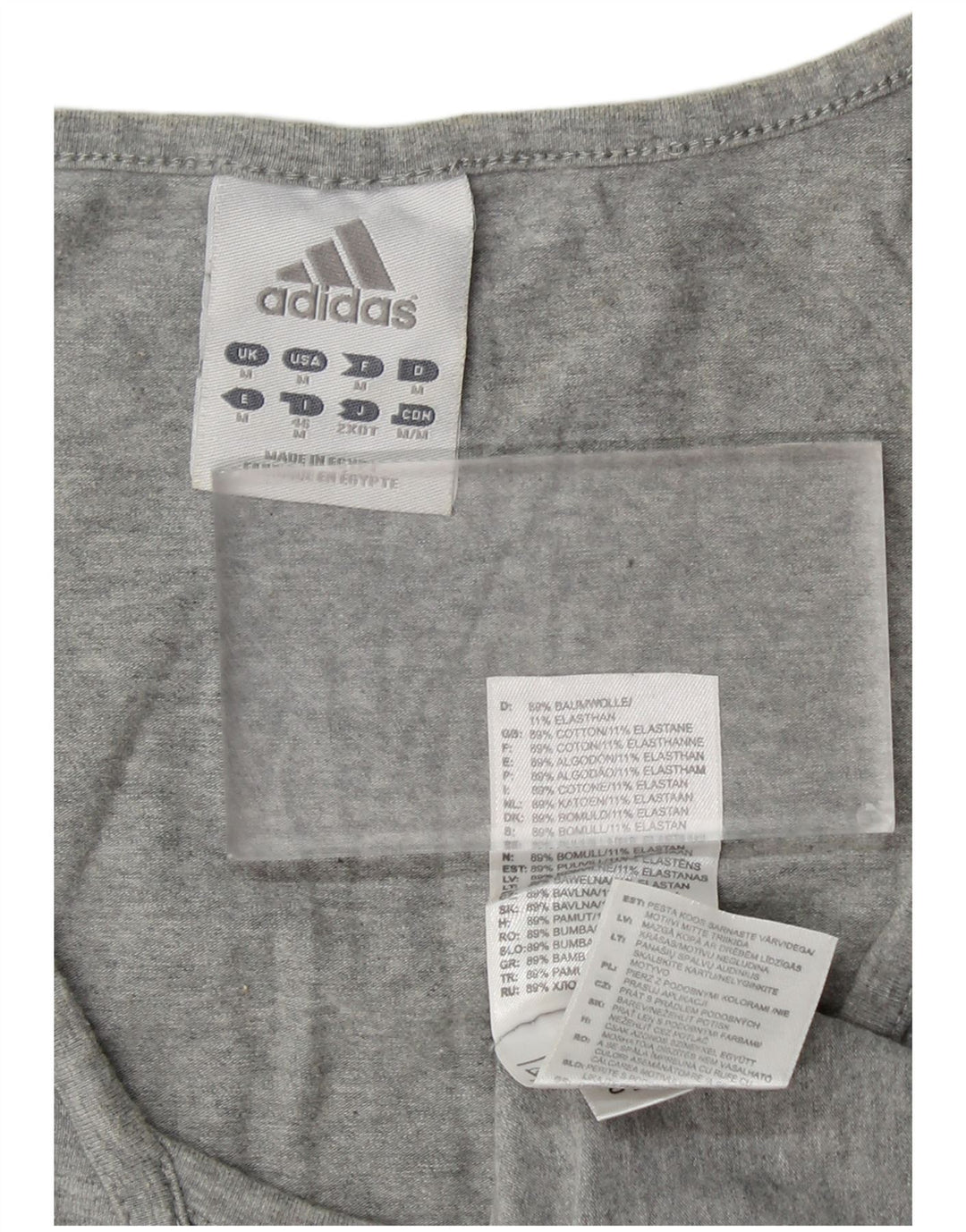 ADIDAS Kvinders Grafisk Vest Top UK 12 Medium Grå Bomuld