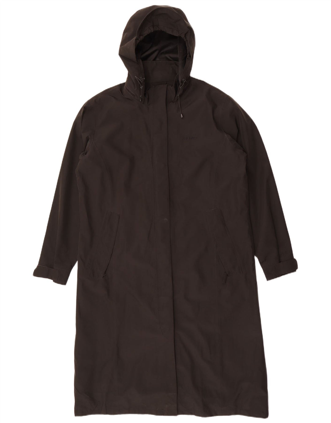 Rohan Dame Hooded Longline Raincoat UK 16 Large Black Polyester