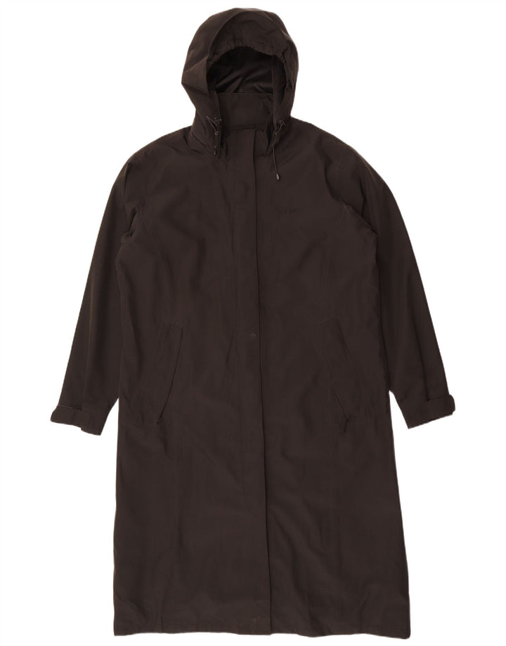 Rohan Dame Hooded Longline Raincoat UK 16 Large Black Polyester