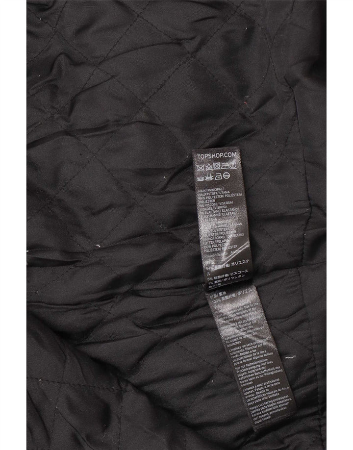 Topshop Dame Oversized Overfrakke UK 8 Small Black Polyester