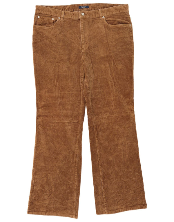 Chaps Dame Bootcut fløjlsbukser US 16 2XL W36 L30 Beige Bomuld