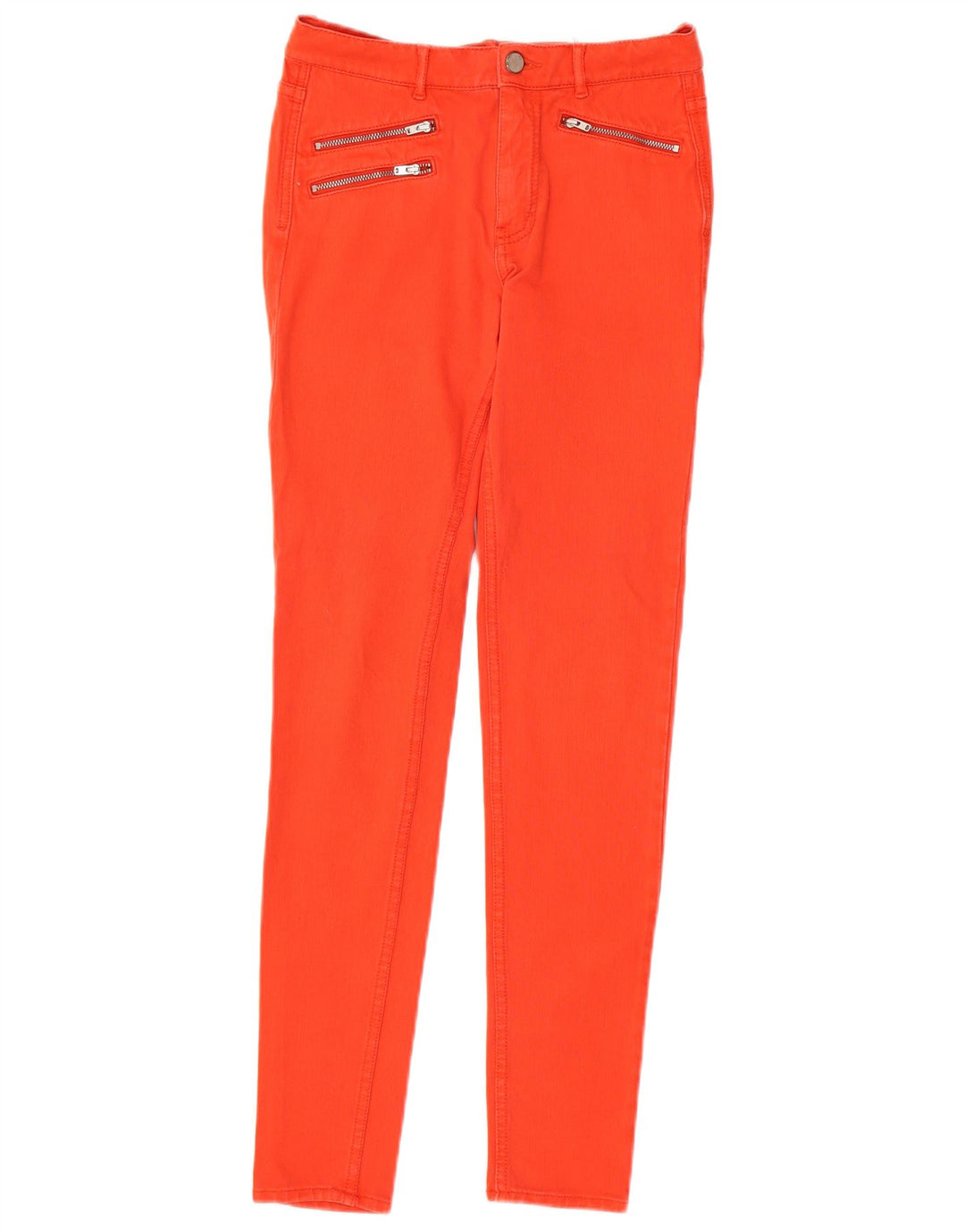 FRANSK FORBINDELSE Dame Skinny Jeans UK 8 Small W25 L30 Orange Bomuld