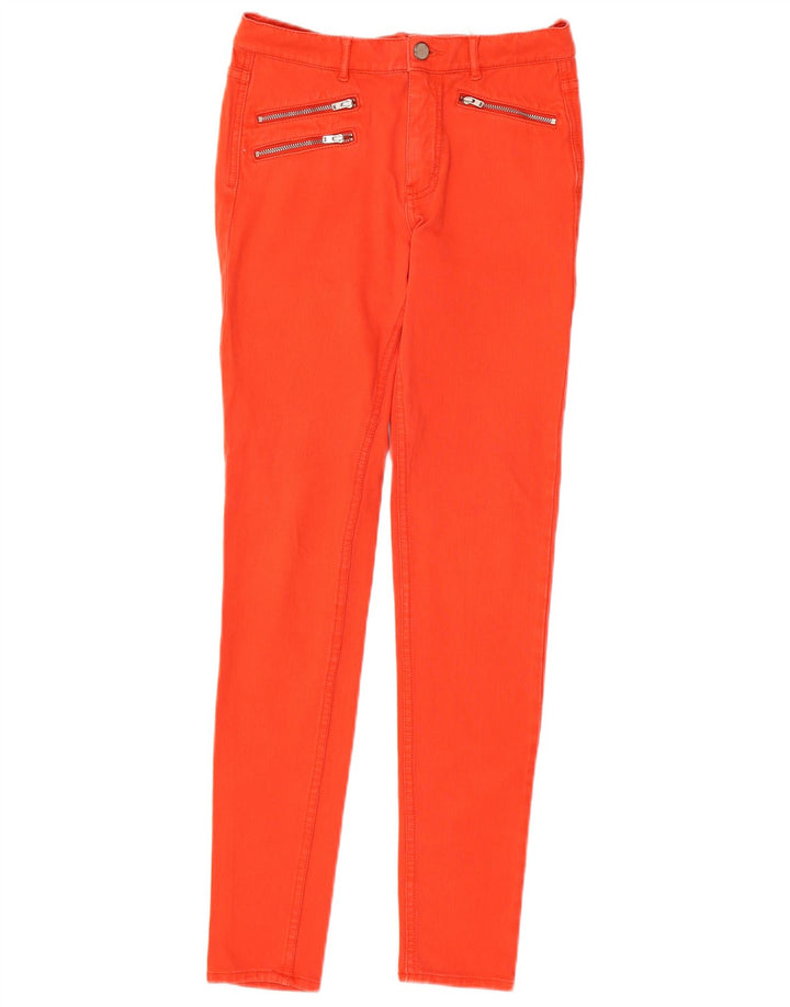 FRANSK FORBINDELSE Dame Skinny Jeans UK 8 Small W25 L30 Orange Bomuld
