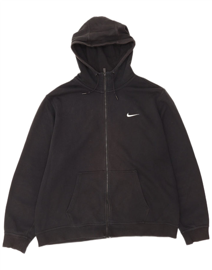 Nike hættetrøje med lynlås til mænd 2XL sort bomuld