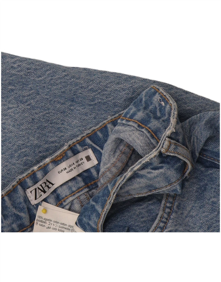Zara Dame Straight Jeans EU 38 Small W30 L32 Blå Bomuld