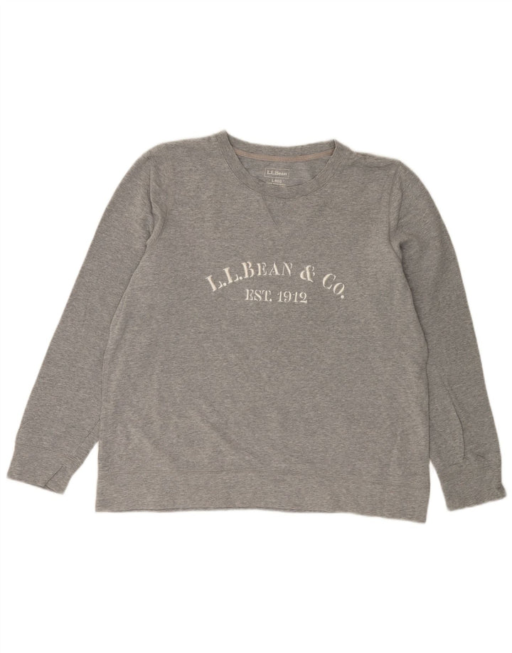 L.L.BEAN Grafisk sweatshirt til kvinder UK 16 Stor grå bomuld