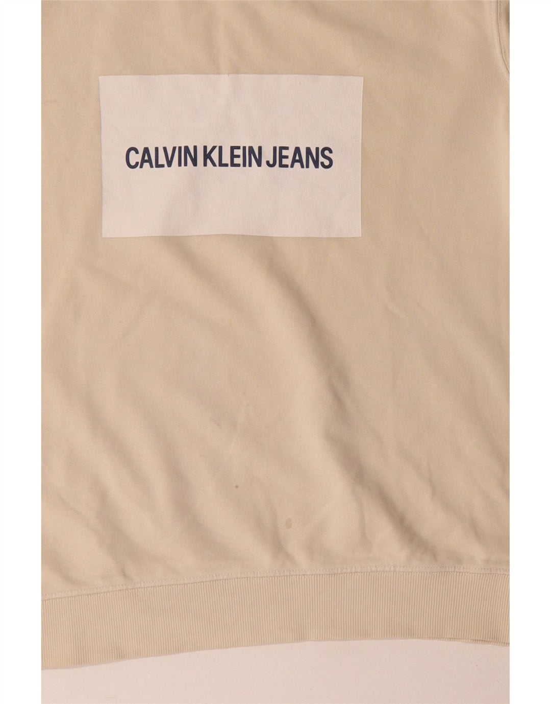 Calvin Klein Jeans Herre Grafisk Sweatshirt Jumper Stor Beige Bomuld