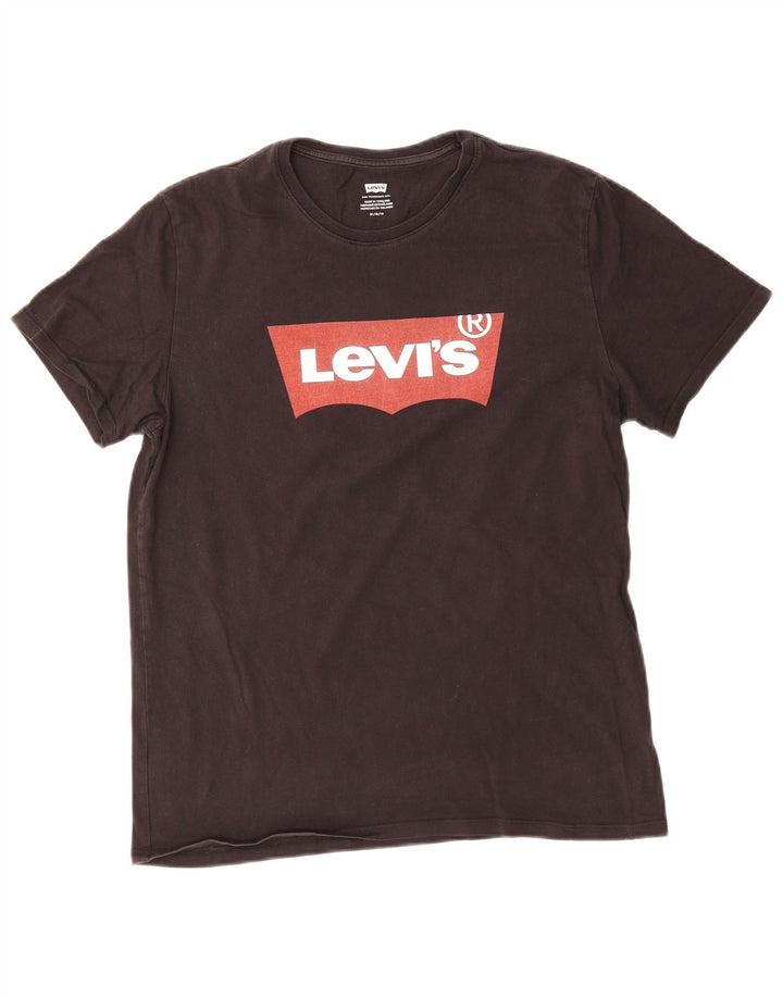 LEVI'S Womens Graphic T-Shirt Top UK 14 Medium Black