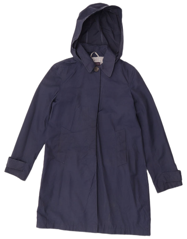 Marks & Spencer Trench Coat med hætte til kvinder UK 8 Lille marineblå bomuld