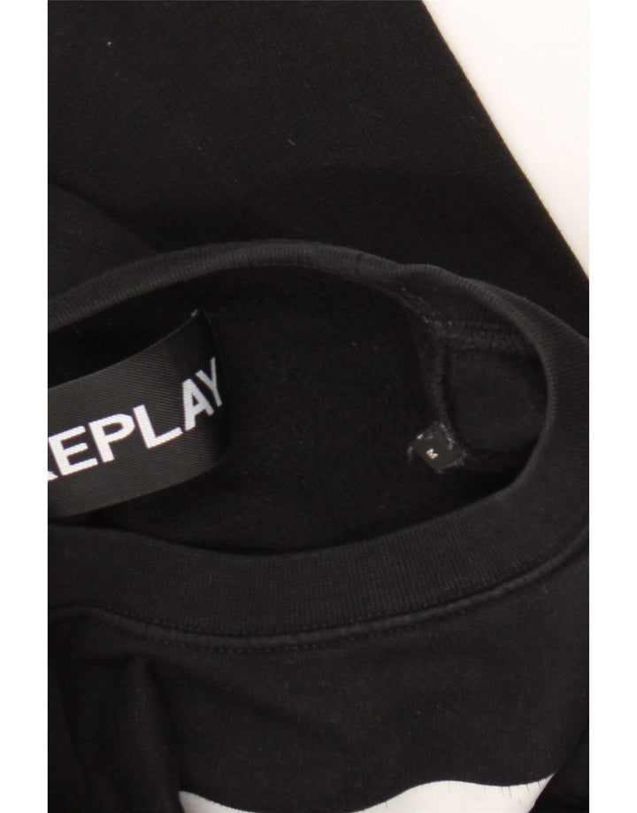 Replay Herre Grafisk Sweatshirt Jumper Medium Sort