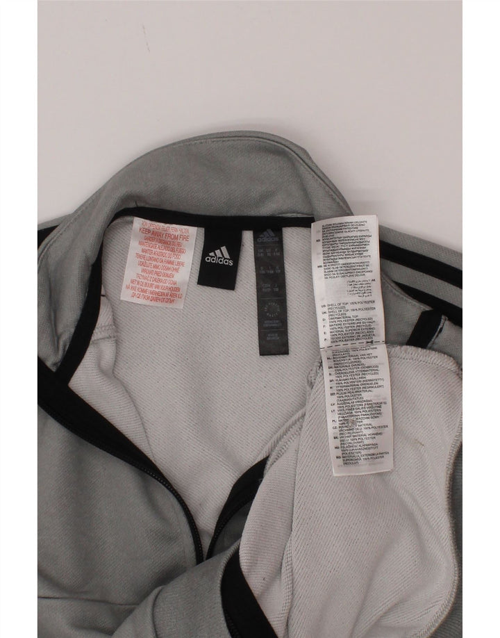 Adidas Boys Aeroready Tracksuit Topjakke 7-8 År Grå Polyester