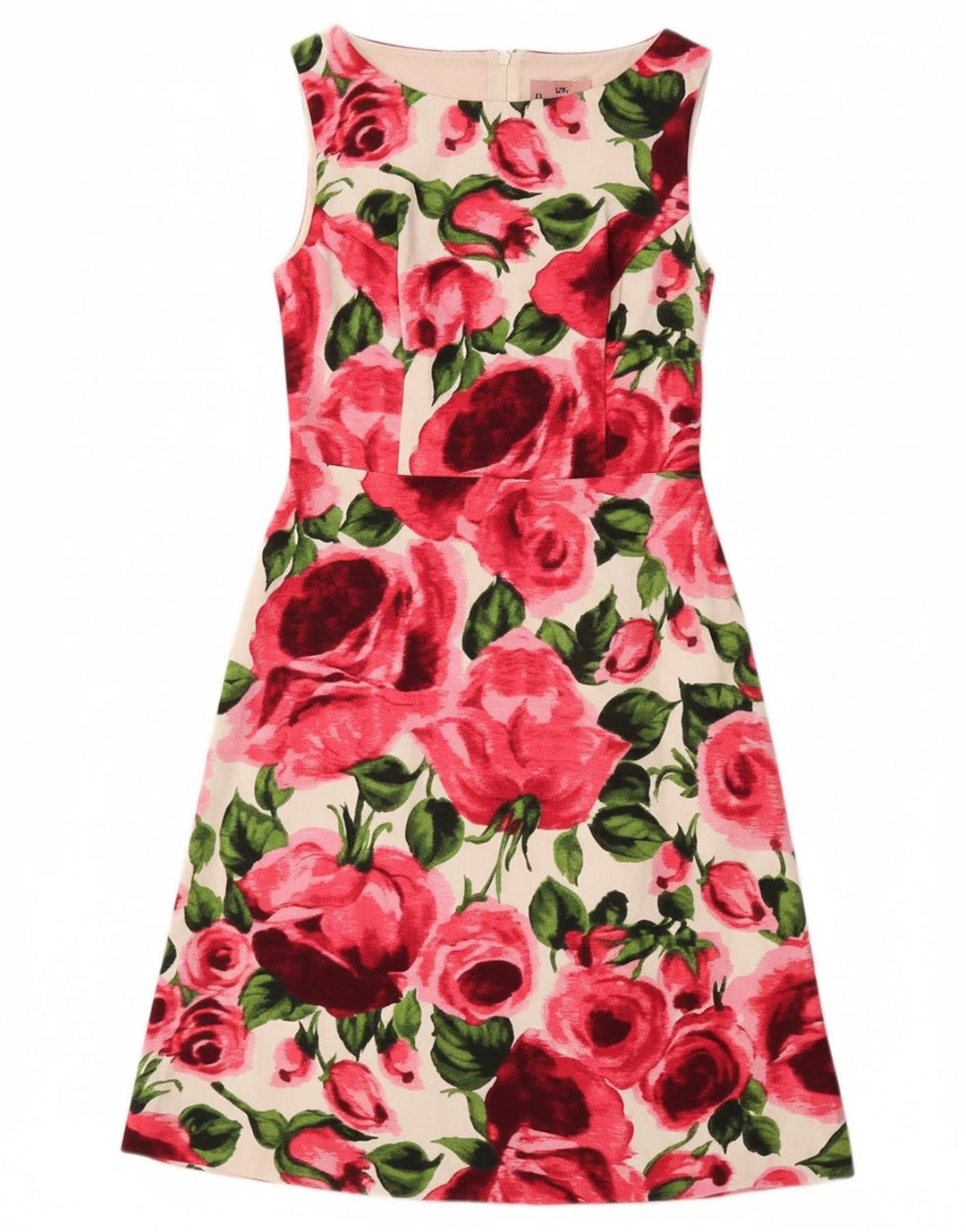 FASE otte Dame A-Line Kjole UK 10 Small Multicolored Floral