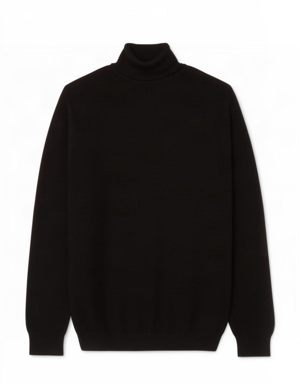 Zara Herre rullehals sweater Medium Sort viskose