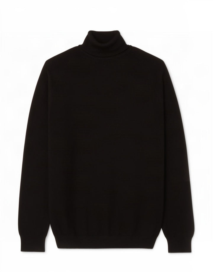 Zara Herre rullehals sweater Medium Sort viskose
