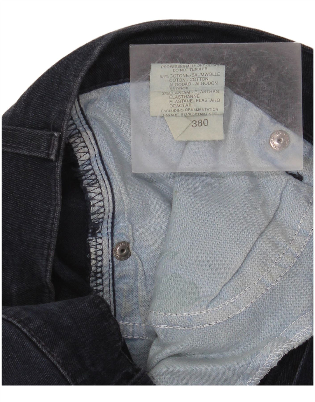TRUSSARDI Herre 380 tilspidsede jeans W32 L32 Marineblå bomuld