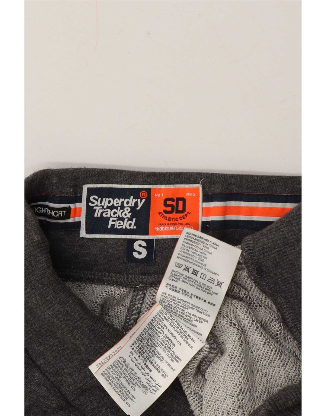 Superdry Herre grafiske sportsshorts Små grå bomuld