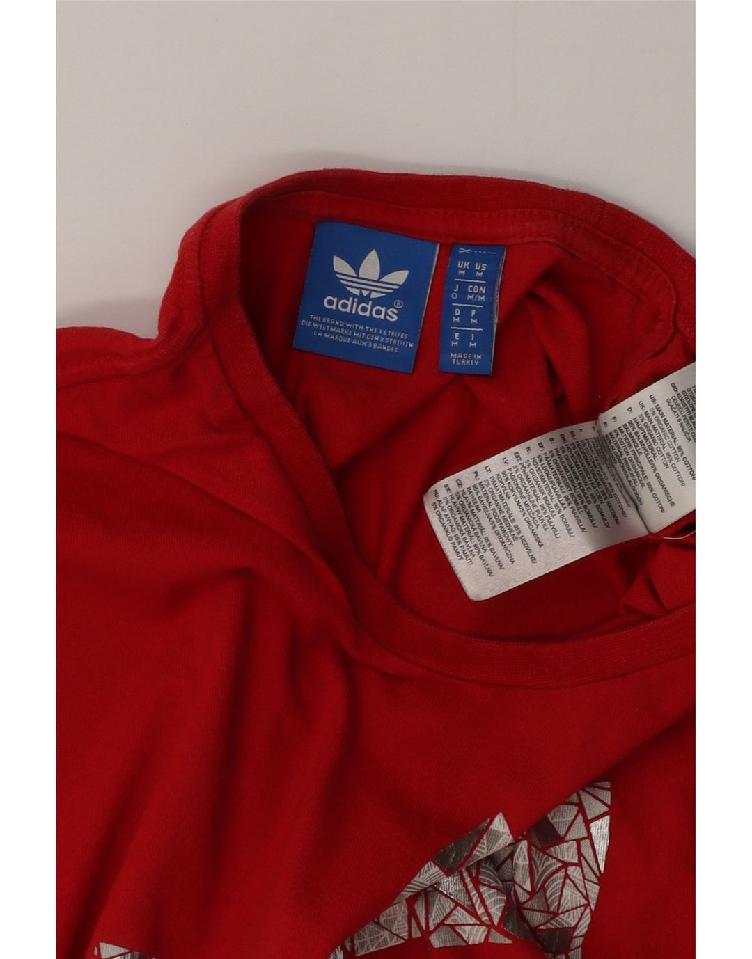Adidas Herre grafisk T-shirt Top Medium Rød Bomuld
