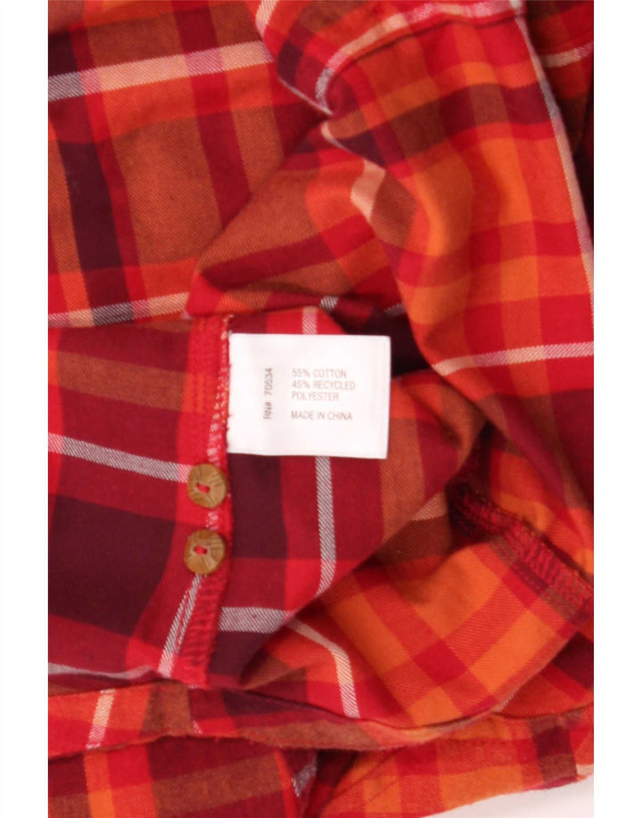 Orvis Dame Flanell Shirt UK 14 Medium Rød Ternet Bomuld