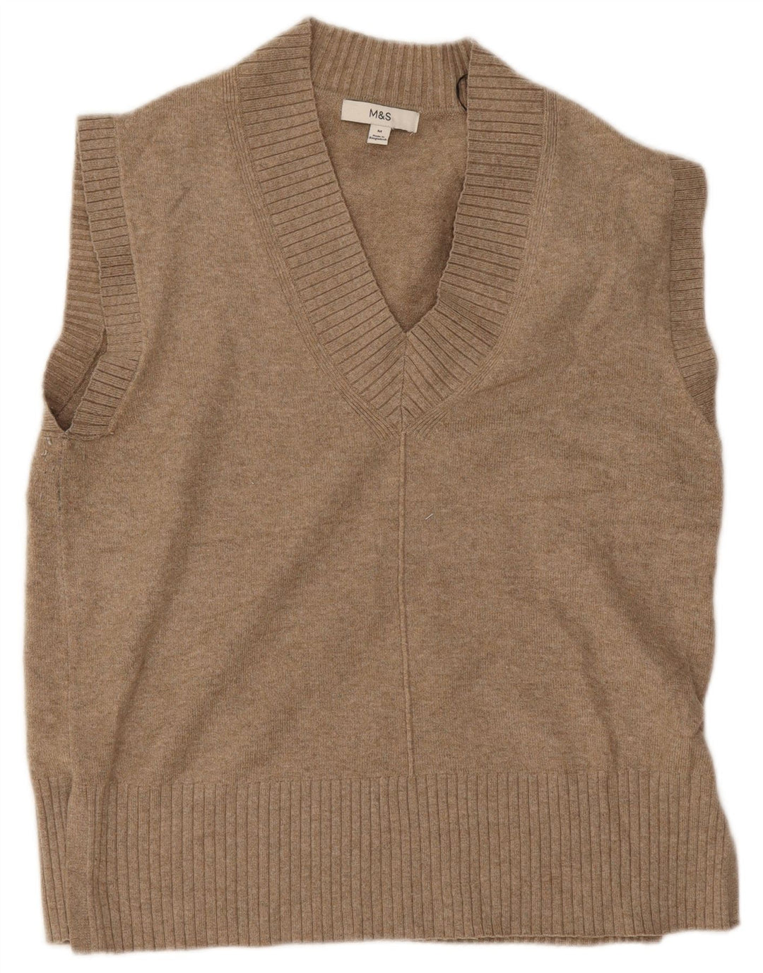Marks & Spencer Dame Oversized Vest Tank Top UK 14 Medium Beige Polyester