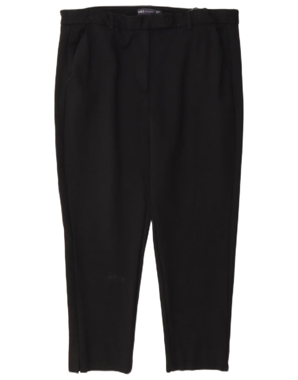 Marks & Spencer Dame Crop Suit Bukser UK 16 Large W34 L24 Black