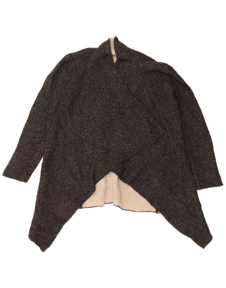 Zara Womens Open Cardigan Sweater UK 16 Large Black Acryl