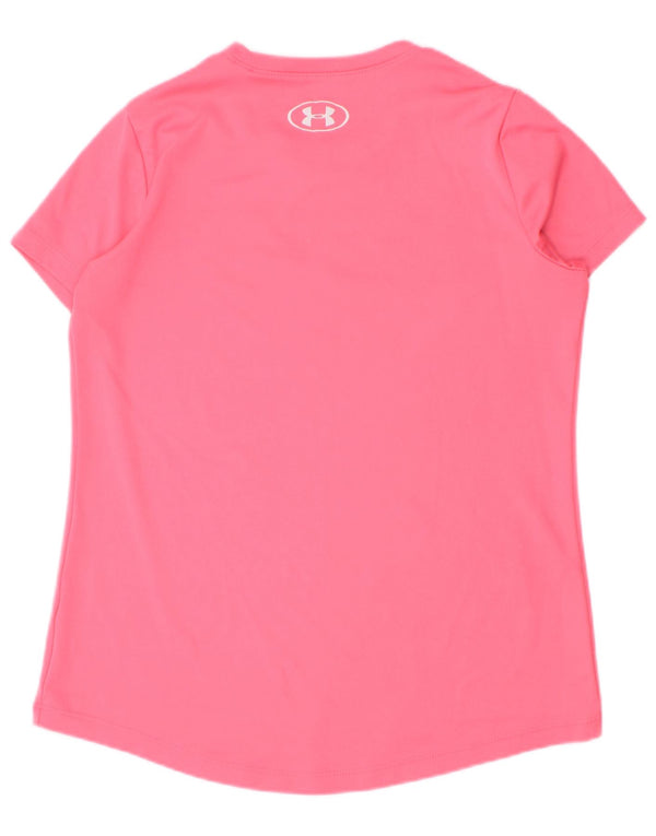 Under Armour Girls Heat Gear Grafisk T-Shirt Top 7-8 År Lille Pink