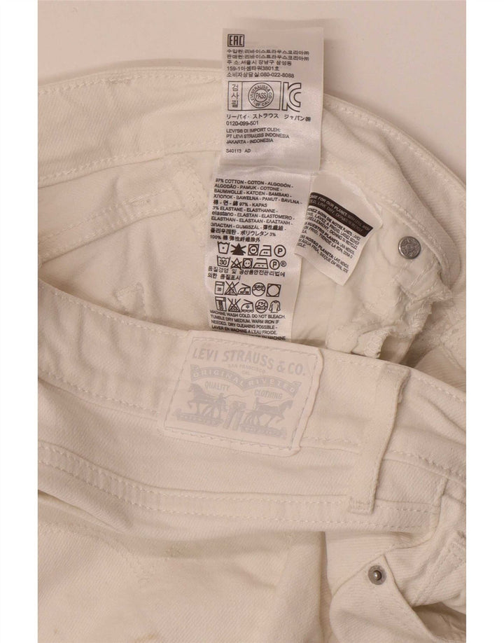 Levi's Dame 711 Skinny Jeans W28 L30 Hvid Bomuld