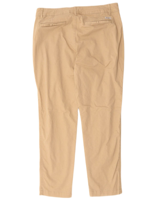 EDDIE BAUER Womens Slim Chino Trousers US 10 Large W34 L27 Beige Cotton