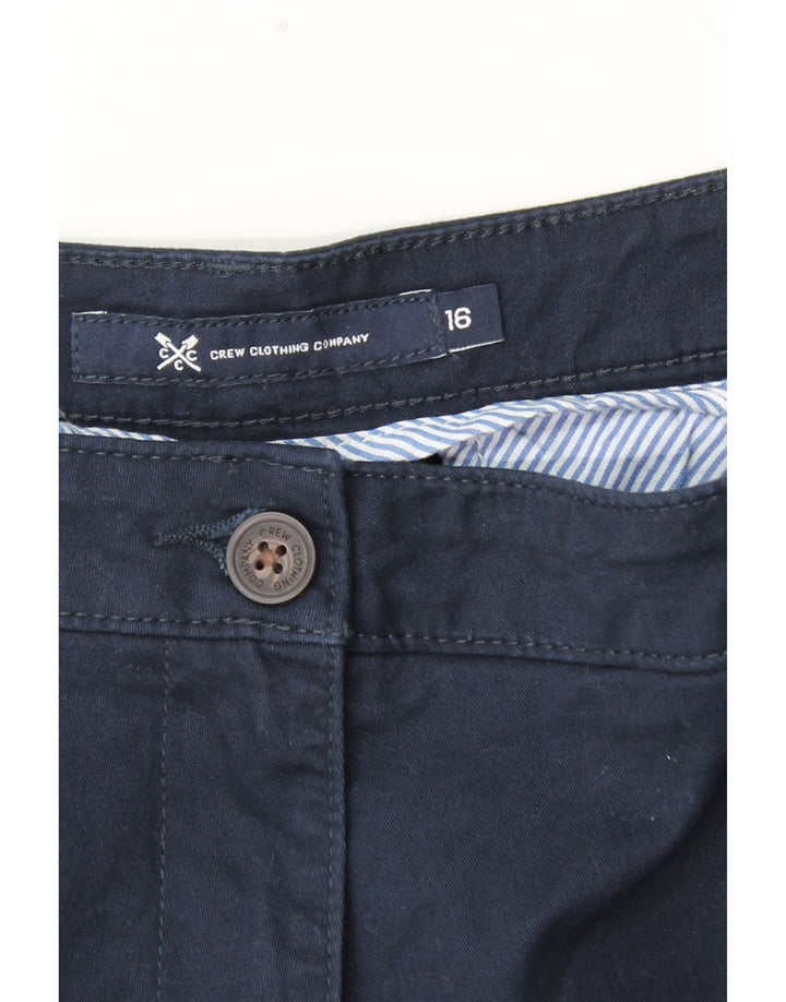 CREW CLOTHING Dame tilspidsede Chinobukser UK 16 Large W38 L29 Navy Blue
