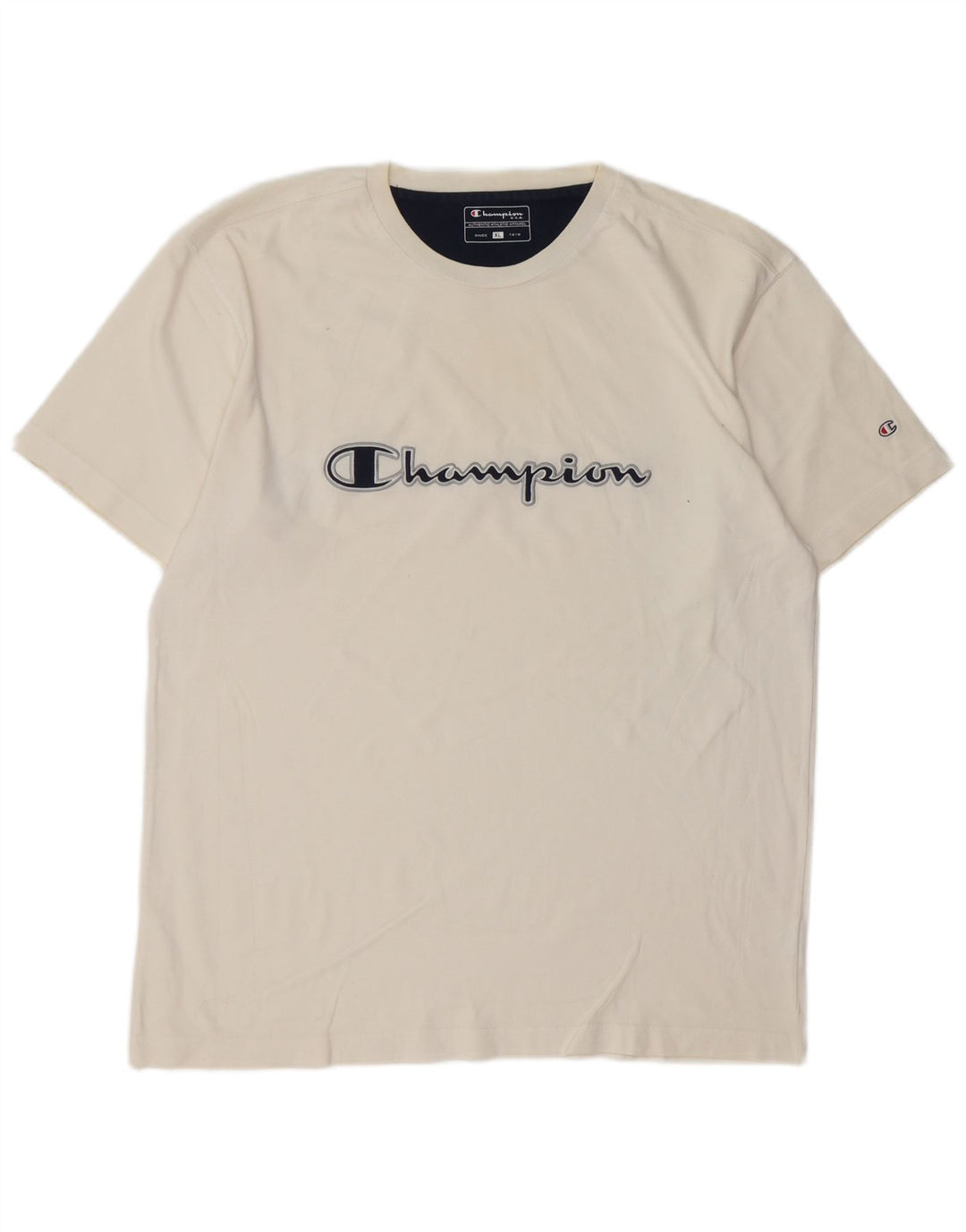 CHAMPION Herre Grafisk T-Shirt Top XL Hvid Bomuld