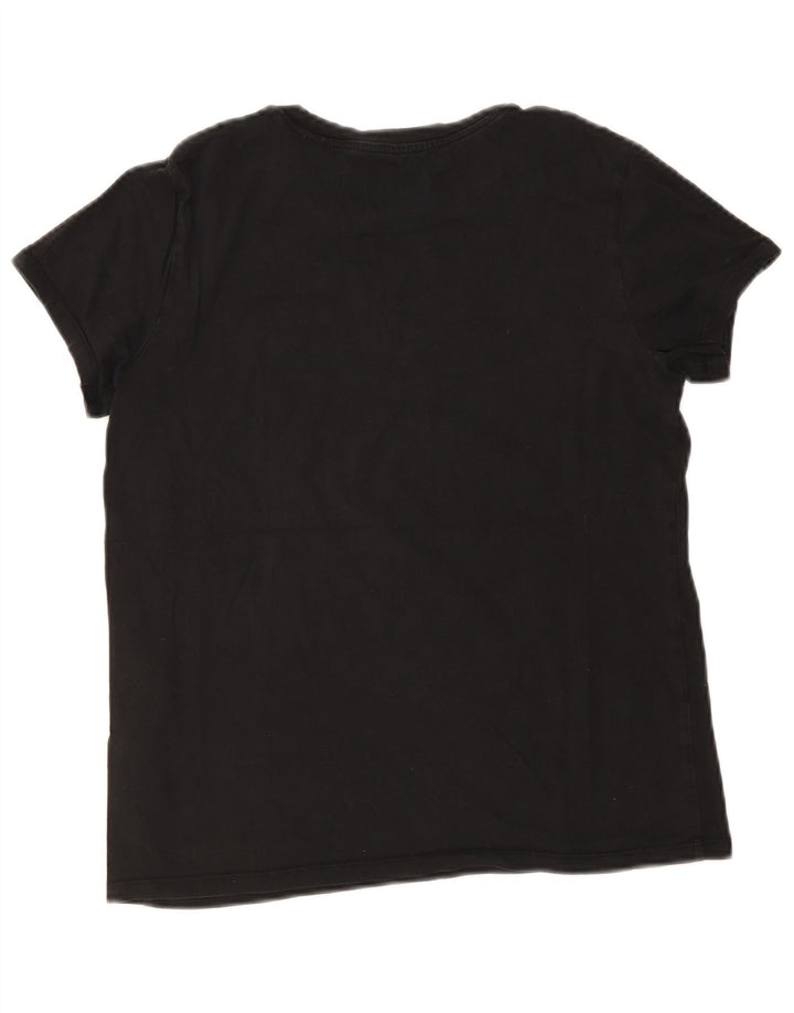 Levi's Dame Grafisk T-Shirt Top UK 12 Medium Sort Bomuld