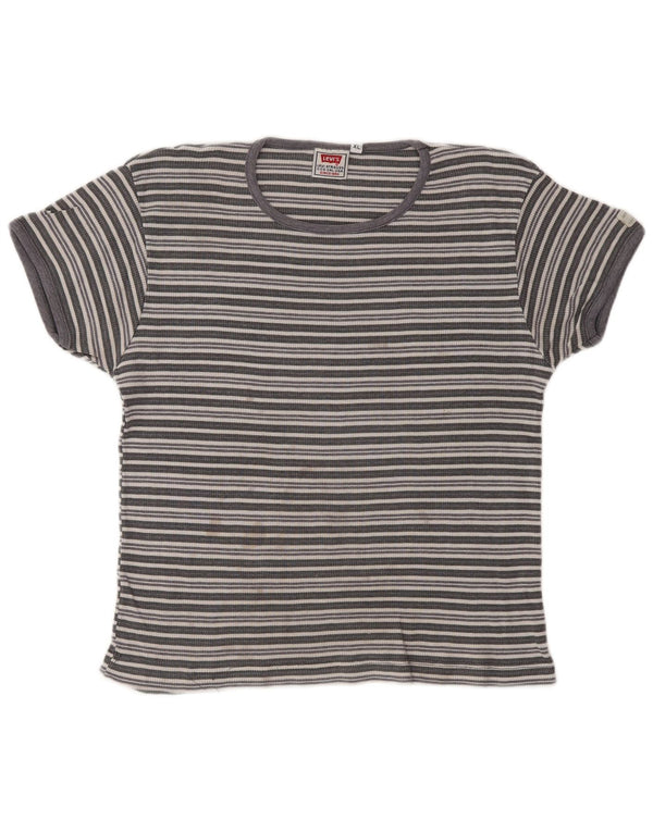 Levi's Girls Crop T-Shirt Top 14-15 år XL Gråstribet