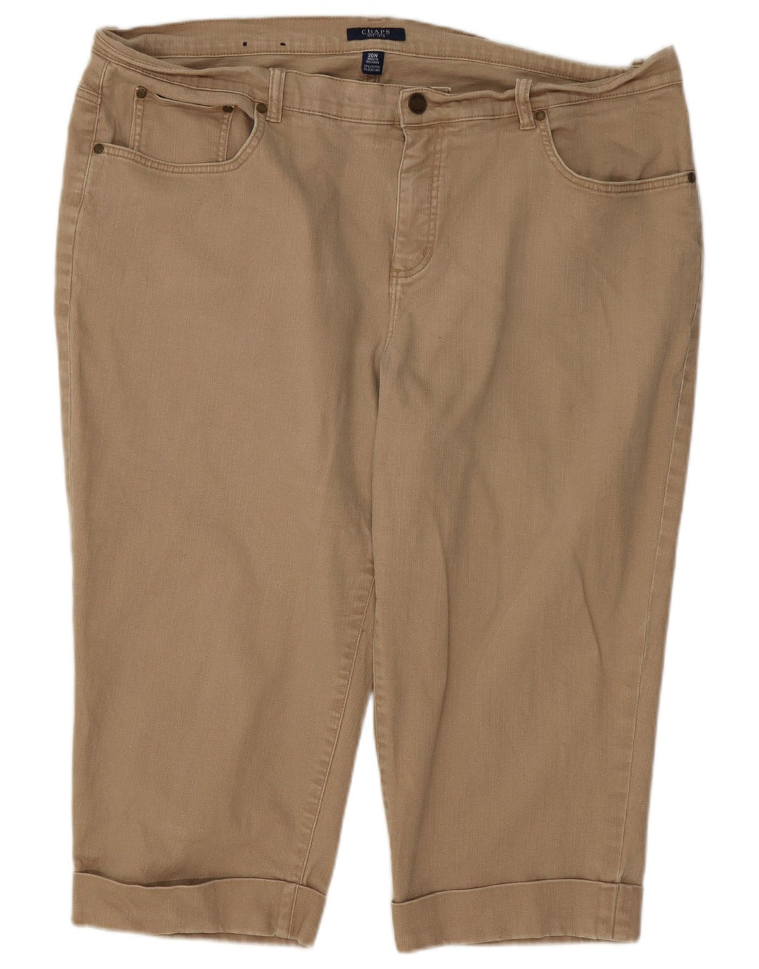 Chaps Bermuda Shorts til kvinder US 20 3XL W40 Beige Bomuld