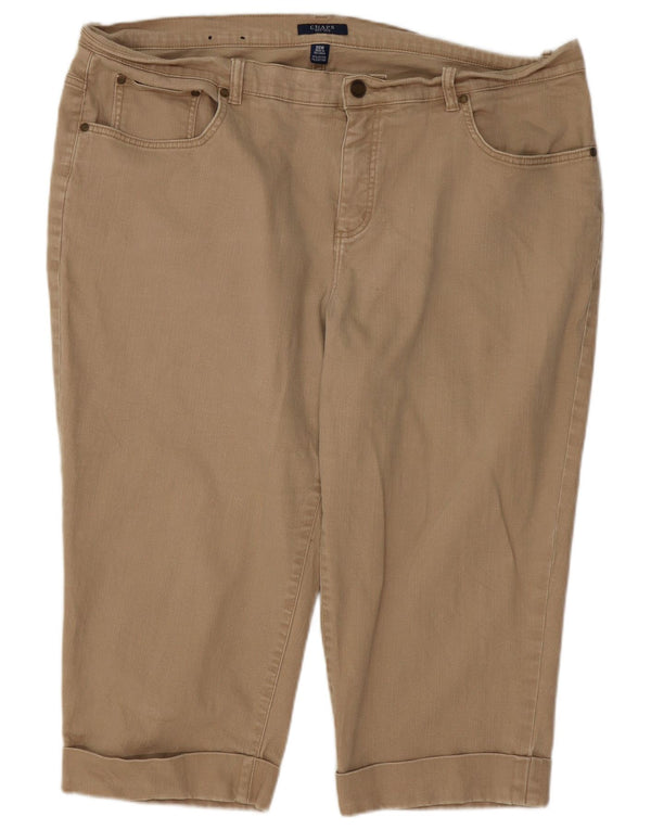 Chaps Bermuda Shorts til kvinder US 20 3XL W40 Beige Bomuld