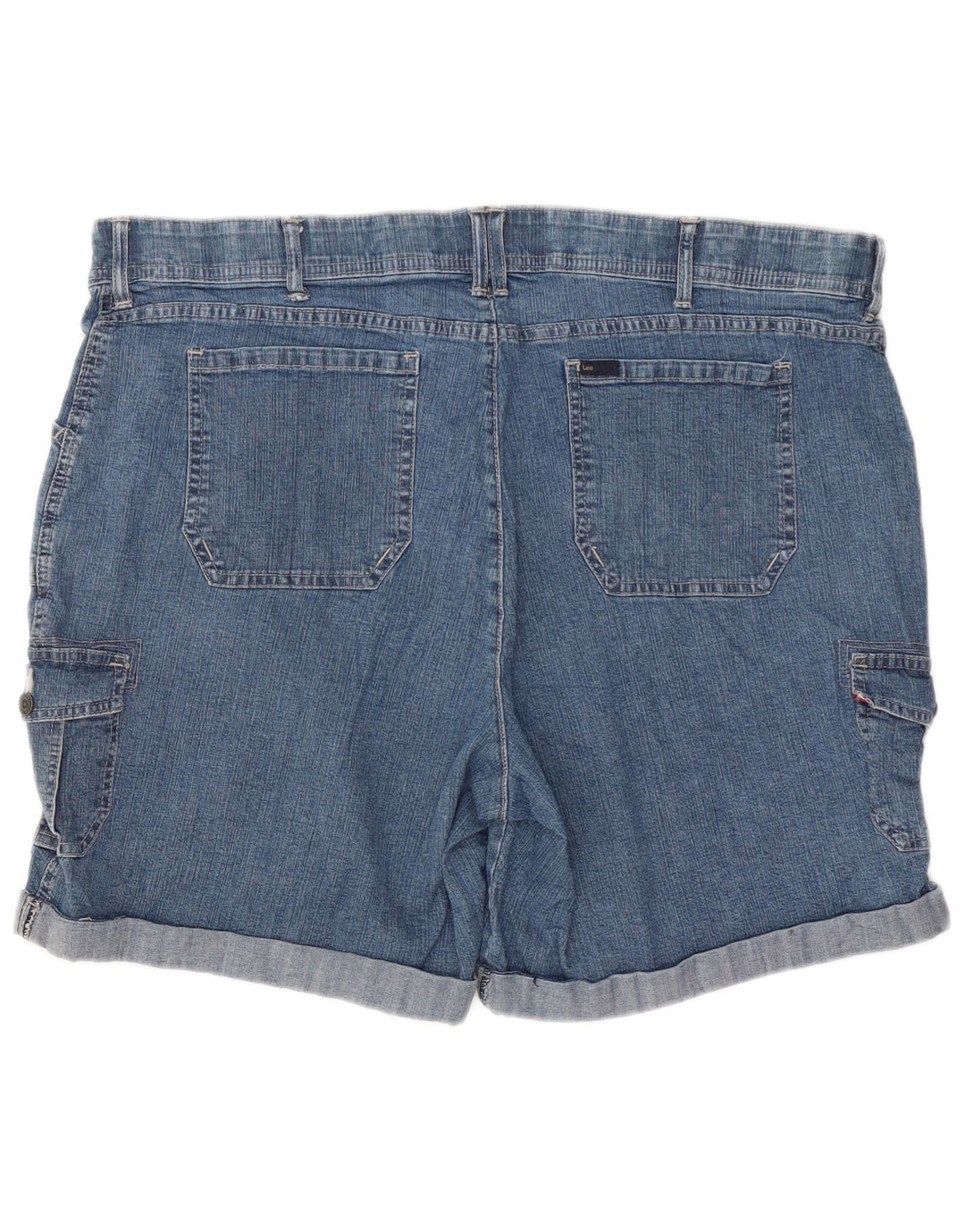 Lee Dame Cargo Denim Shorts US 22 3XL W42 Blå Bomuld
