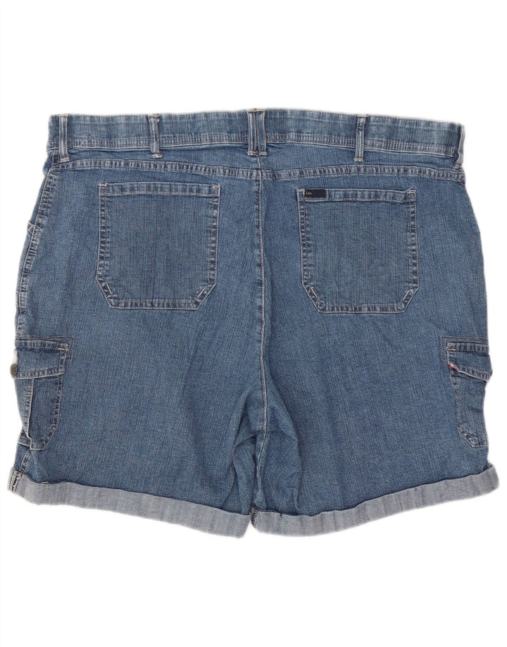 Lee Dame Cargo Denim Shorts US 22 3XL W42 Blå Bomuld