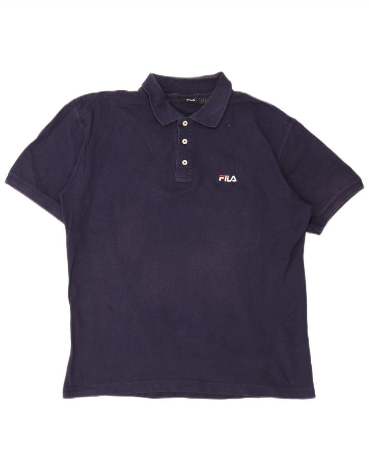 FILA Poloshirt til mænd Stor marineblå bomuld